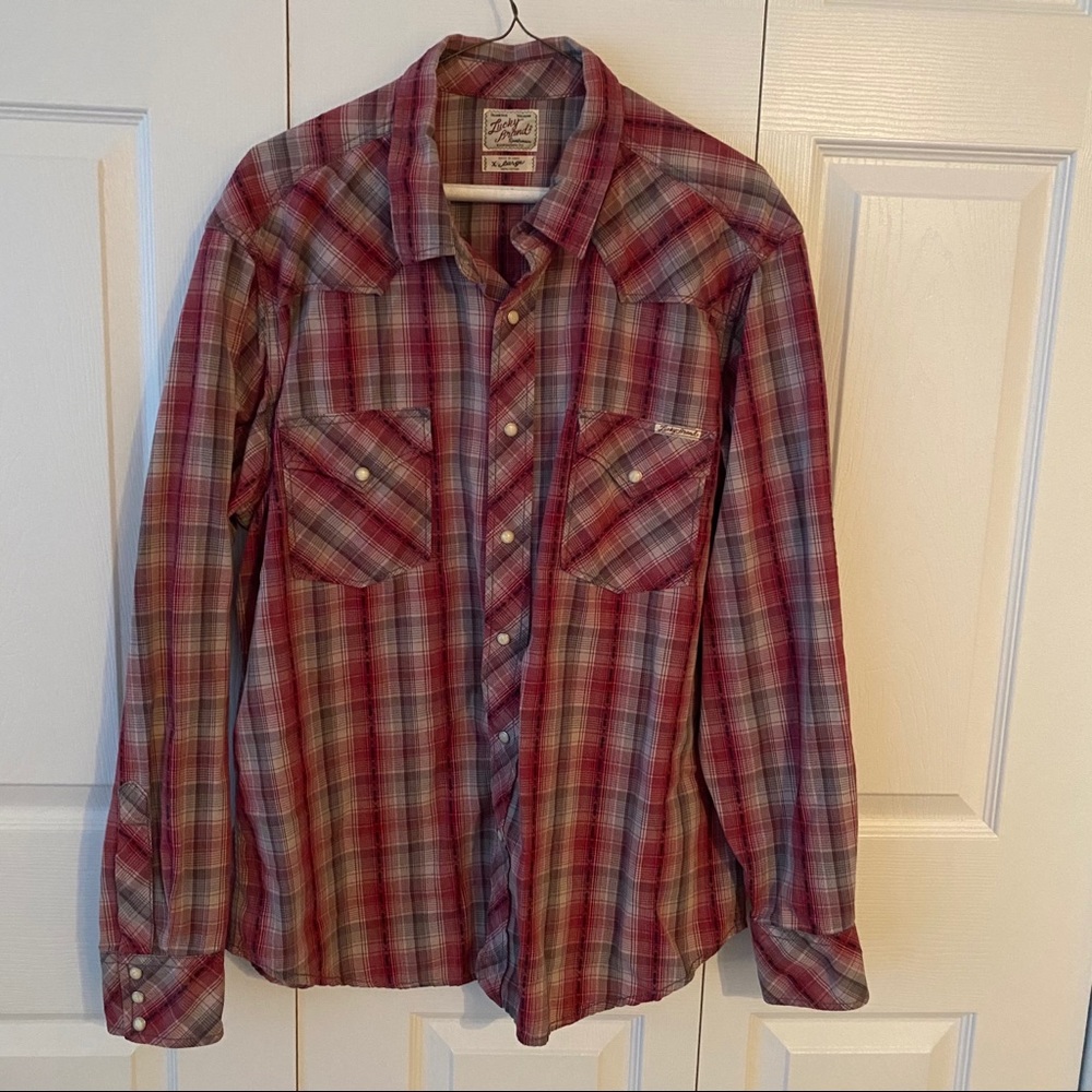 Lucky Brand Western Pearl Snap Shirt XL